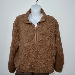 Skims Teddy Fleece Half Zip Up Sweatshirt